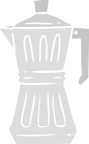 Bir insan tarafından çizilmiş düz renk karikatür espresso makinesi