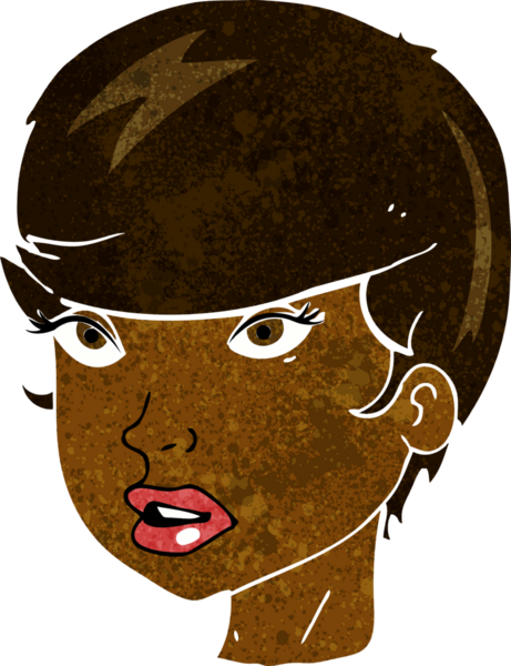 Bir insan tarafından çizilmiş güzel kadın yüzü.