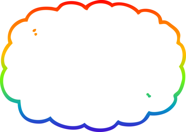 gökkuşağı gradyanı bir insan tarafından çizilmiş bir karikatür bulutunun çizimi