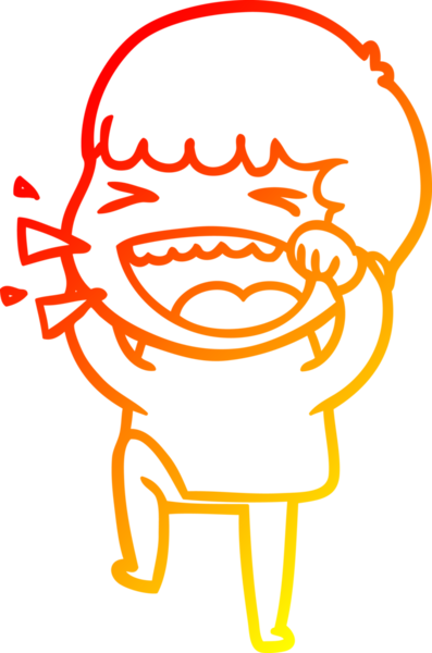 Bir insan tarafından çizilmiş gülen adamın sıcak çizgi çizimi.