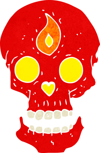 Bir insan tarafından çizilmiş mistik kafatası.