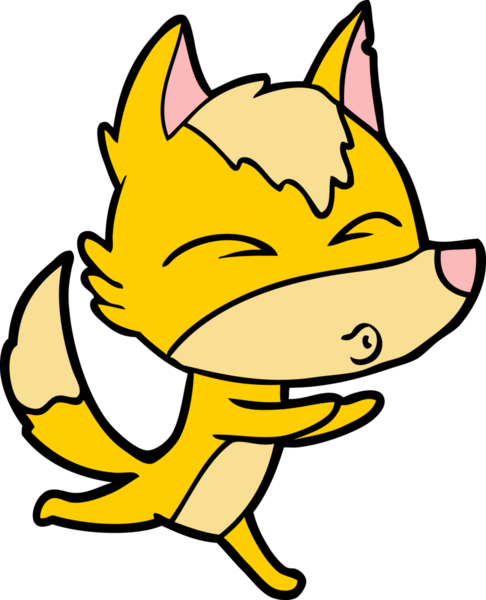 Bir insan tarafından çizilmiş tilki çizgi film karakteri