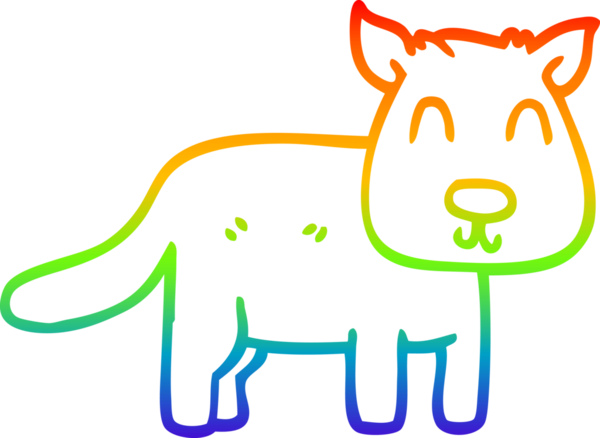 gökkuşağı gradyan çizgi çizimi bir insan tarafından çizilmiş sakin bir köpek