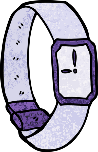 Bir insan tarafından çizilmiş karikatür kol saati