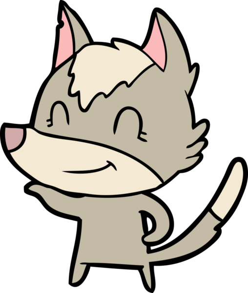 Bir insan tarafından çizilmiş dost canlısı bir kurt.