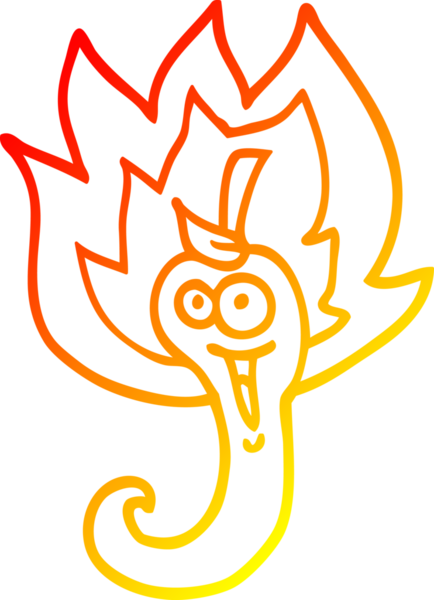 Bir insanın çizdiği kırmızı acı biber çizgi filminin sıcak gradyan çizimi