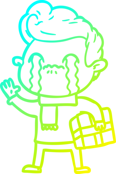 Bir insan tarafından çizilmiş ağlayan bir çizgi film karakteri çizimi.