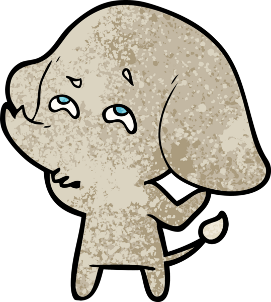 Bir insan tarafından çizilmiş karikatür fili