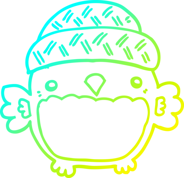 Bir insan tarafından çizilmiş şapkalı sevimli bir baykuş çizimi.