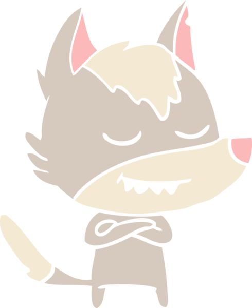 Bir insan tarafından çizilmiş düz renkli çizgi film kurdu.