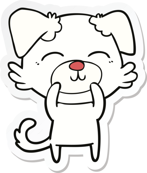 Bir insan tarafından çizilmiş bir köpeğin çıkartması.