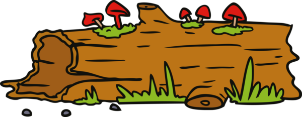 Bir insan tarafından çizilmiş bir ağaç kütüğünün el çizimi karalaması.