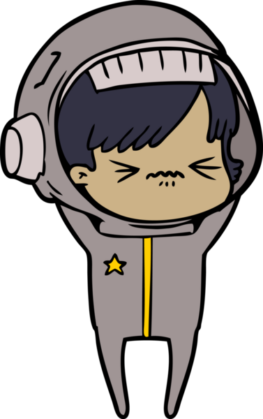 Bir insan tarafından çizilmiş astronot kadın.