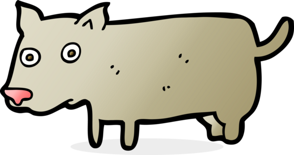 Bir insan tarafından çizilmiş küçük bir köpek.