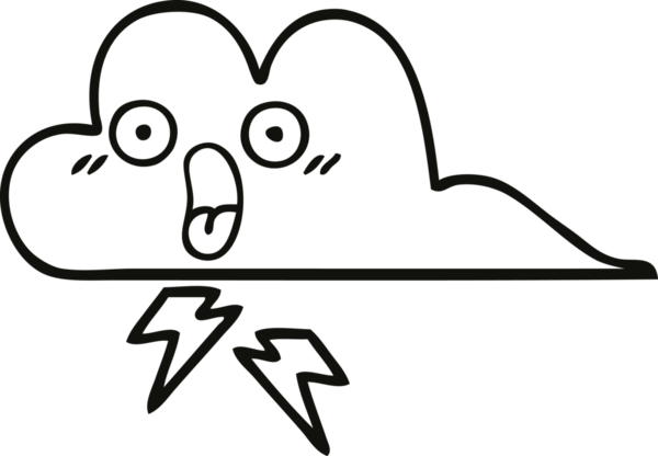 Bir insan tarafından çizilmiş bir fırtına bulutu çizimi