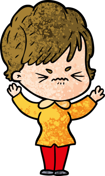 Bir insan tarafından çizilmiş, hayal kırıklığına uğramış bir kadın.