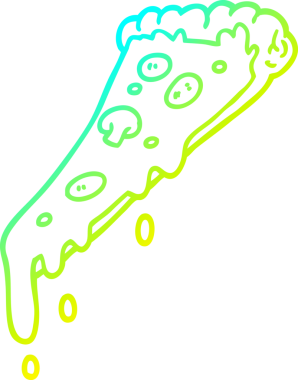 Bir insan tarafından çizilmiş bir pizza diliminin soğuk gradyan çizimi.