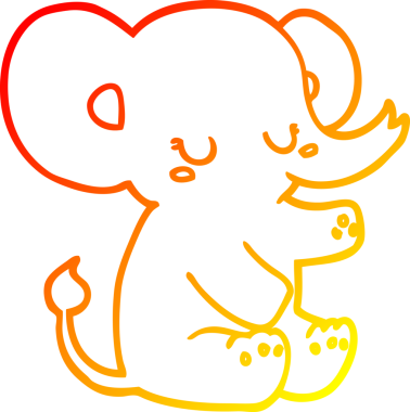 Bir insan tarafından çizilmiş karikatür fili çizimi