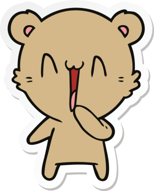 Bir insan tarafından çizilmiş mutlu ayı karikatürü.