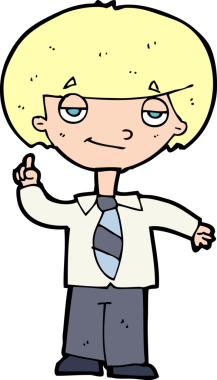 Bir insan tarafından çizilen soruyu cevaplayan karikatür okulu çocuğu.