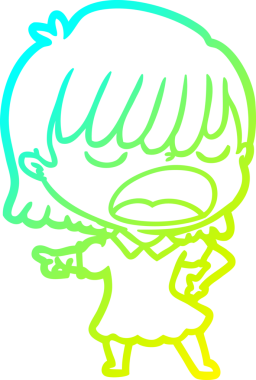 Bir insan tarafından yüksek sesle çizilmiş bir karikatür kadın çizimi.