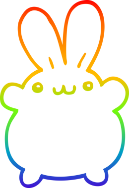 gökkuşağı gradyan çizgi çizimi bir insan tarafından çizilmiş bir çizgi tavşan