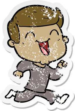 Bir insan tarafından çizilmiş mutlu bir adamın sıkıntılı çıkartması.