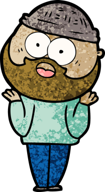 Bir insan tarafından çizilmiş sakallı bir adam.