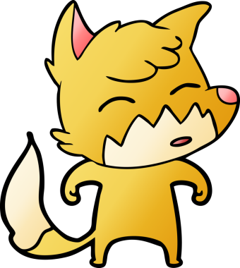 bir insan tarafından çizilmiş tilki çizgi filmi