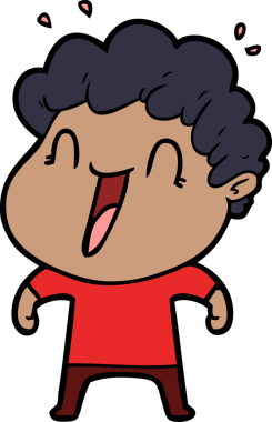 Bir insan tarafından çizilmiş mutlu bir adam.