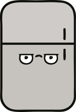 Bir insan tarafından çizilmiş buz dolabı karikatürü.