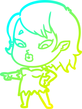 Soğuk gradyan çizgisi, bir insan tarafından çizilmiş şirin bir vampir kız çizgi filmi.