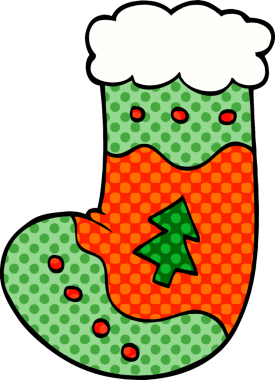 Bir insan tarafından çizilmiş karalama Noel çorabı.