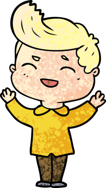 Bir insan tarafından çizilmiş gülen çizgi film adamı.