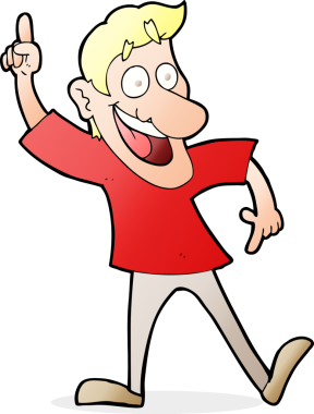 Bir insan tarafından çizilmiş harika bir fikri olan çizgi film adamı.