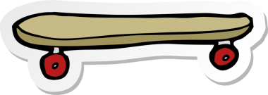 Bir insan tarafından çizilmiş karikatür kaykayının çıkartması.