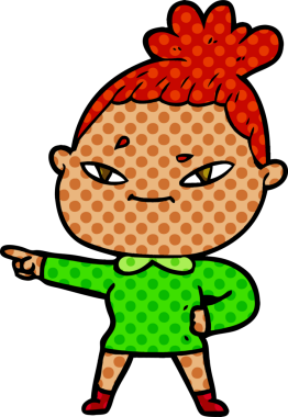 Bir insan tarafından çizilmiş karikatür kadın.