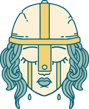 Retro Dövme Tarzı Ağlayan İnsan Dövüşçüsü Bir insan tarafından çizilmiş