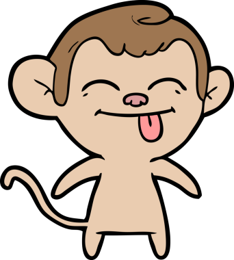 Bir insan tarafından çizilmiş komik çizgi maymun.