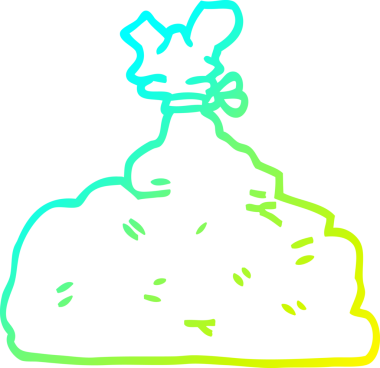 Bir insan tarafından çizilmiş bir çöp poşetinin soğuk gradyan çizgisi.