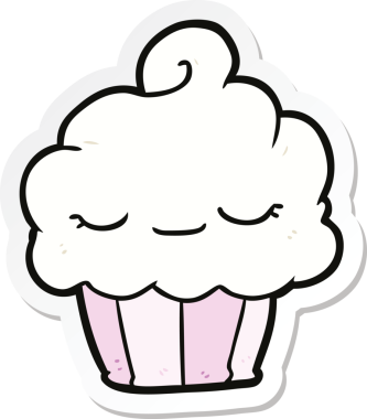 Bir insan tarafından çizilmiş bir kek etiketi.