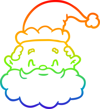 gökkuşağı gradyan çizgisi bir insan tarafından çizilmiş Noel Baba yüzü