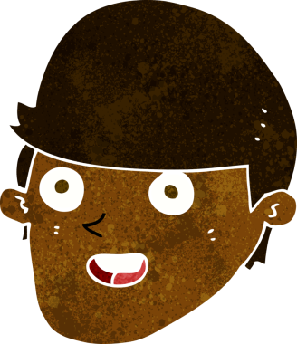 Bir insan tarafından çizilmiş koca çeneli çizgi film adamı.