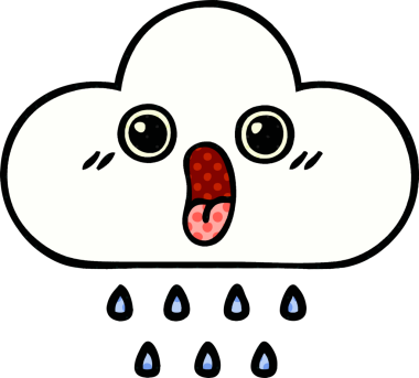 Bir insan tarafından çizilmiş bir yağmur bulutu çizgi filmi.