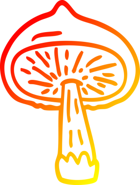 Bir insan tarafından çizilmiş bir mantarın sıcak gradyan çizimi