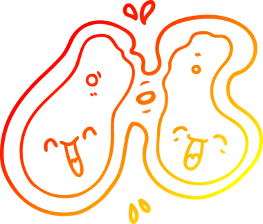 Bir insan tarafından çizilen karikatür hücrenin sıcak gradyan çizimi