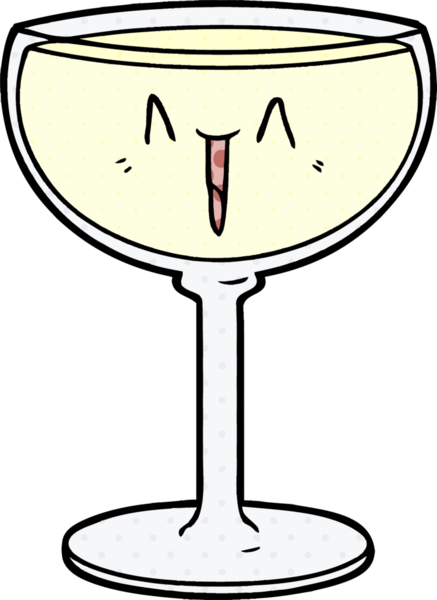 Bir insan tarafından çizilmiş bir şarap kadehi.
