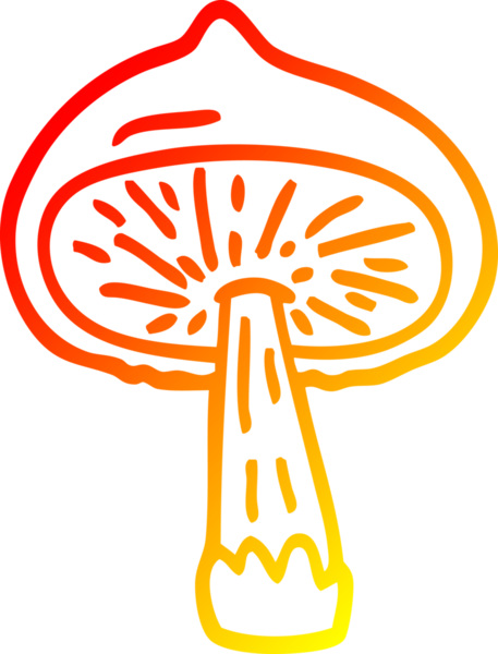 Bir insan tarafından çizilmiş bir mantarın sıcak gradyan çizimi
