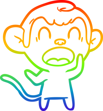 Bir insan tarafından çizilmiş bağıran çizgi film maymunu çizimi