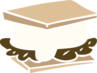 Bir insan tarafından çizilmiş smore düz renkli çizgi film